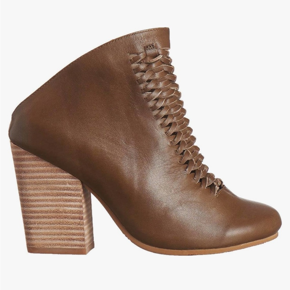 Antelope Chestnut Hi Woven Leather Mule size 39 (8.5)